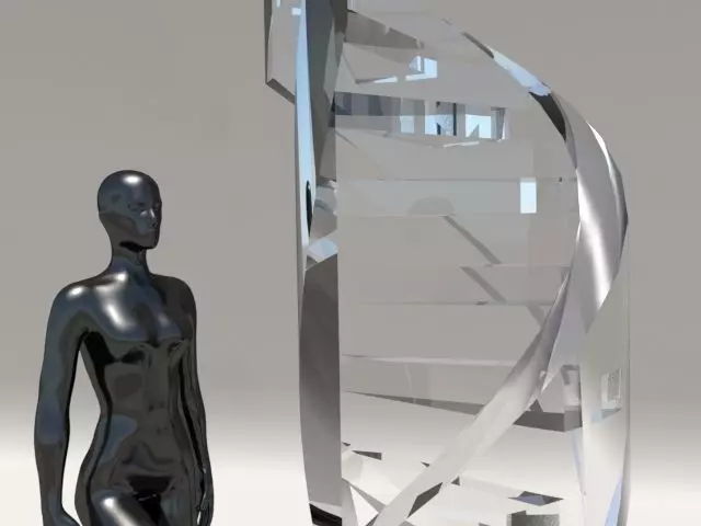 Sculpture person on spiral staircase Free 3D model_0