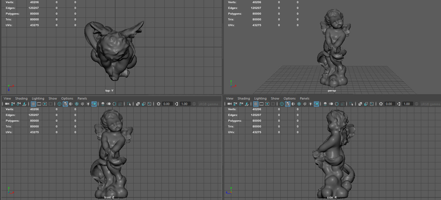 Golden Angel Low-poly 3D model_5