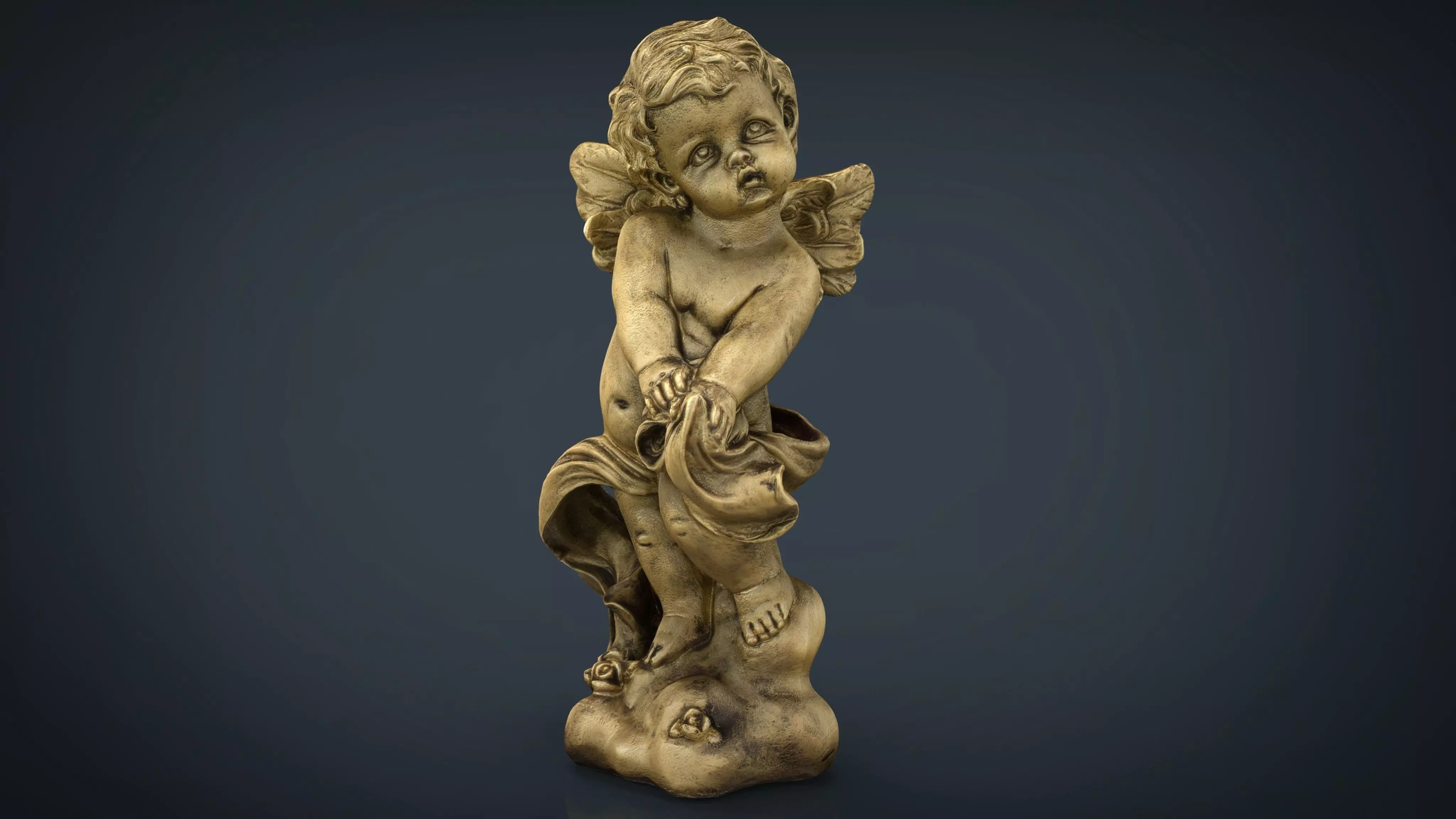 Golden Angel Low-poly 3D model_0