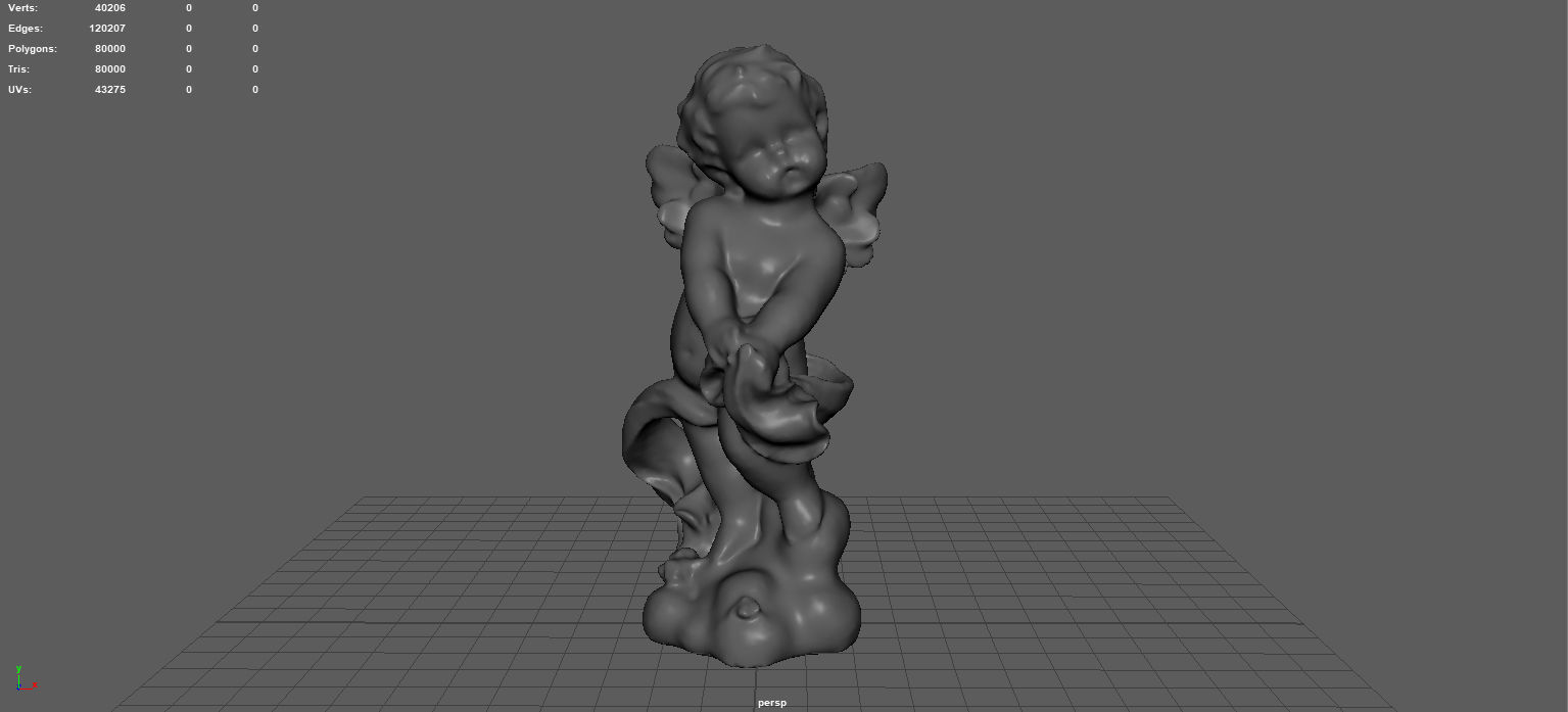 Golden Angel Low-poly 3D model_2