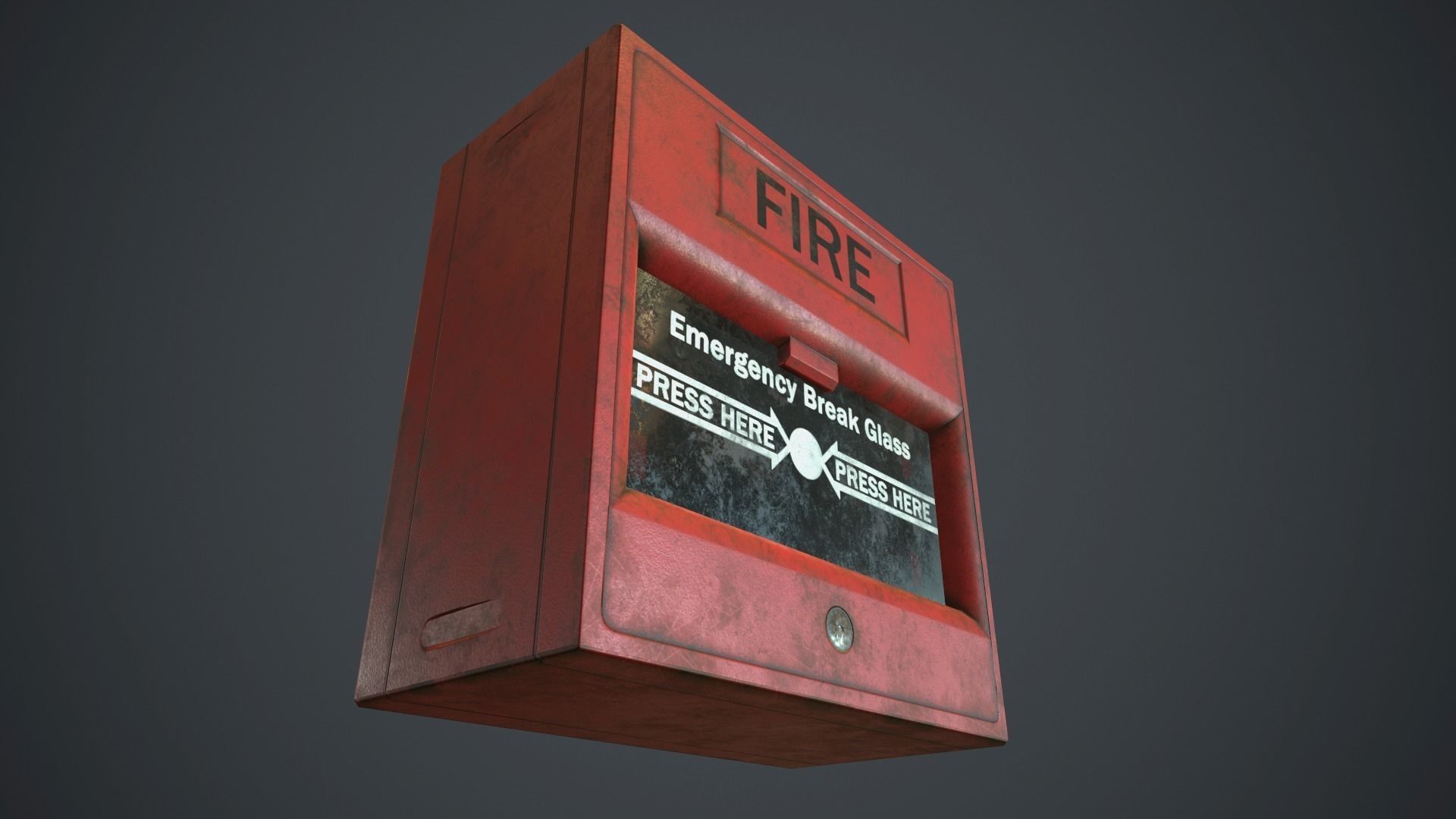Fire Alarm Button PBR Game Ready Low-poly 3D model_8