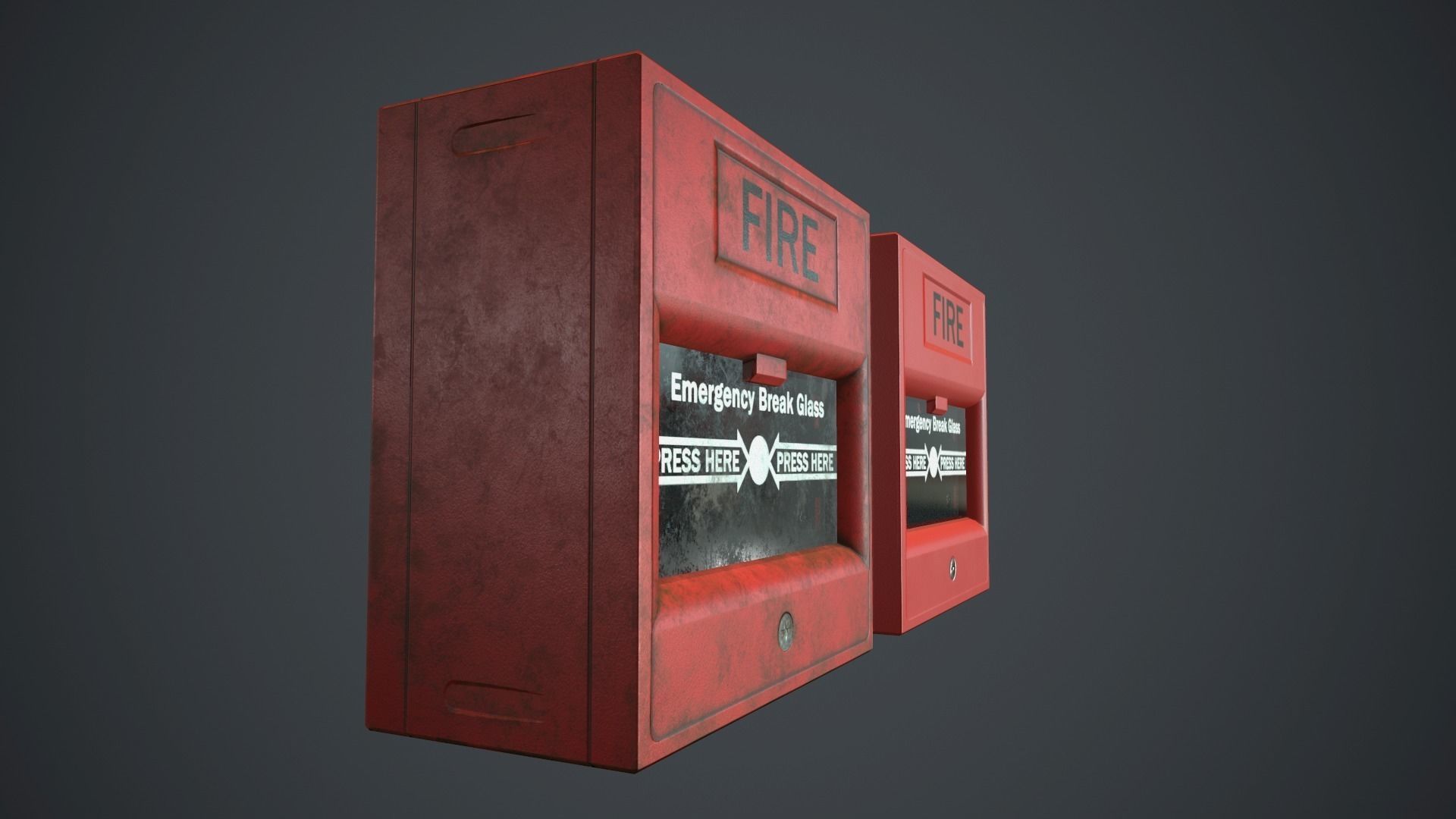 Fire Alarm Button PBR Game Ready Low-poly 3D model_7