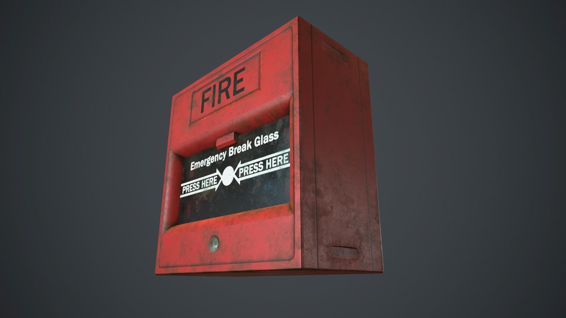 Fire Alarm Button PBR Game Ready Low-poly 3D model_9