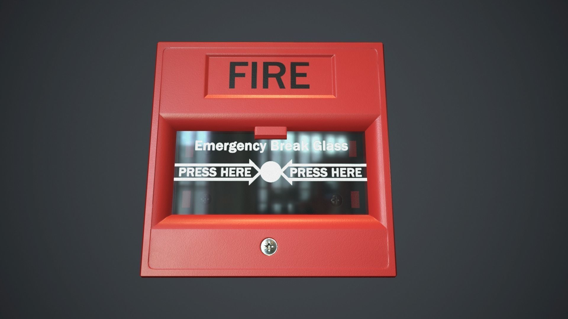 Fire Alarm Button PBR Game Ready Low-poly 3D model_10
