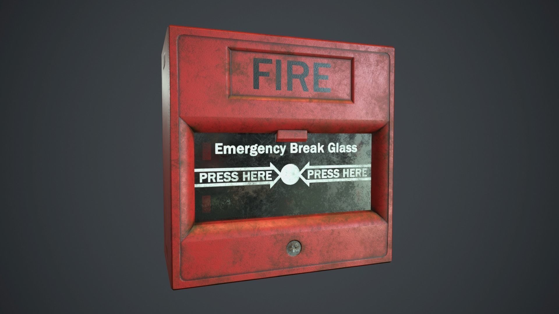 Fire Alarm Button PBR Game Ready Low-poly 3D model_0