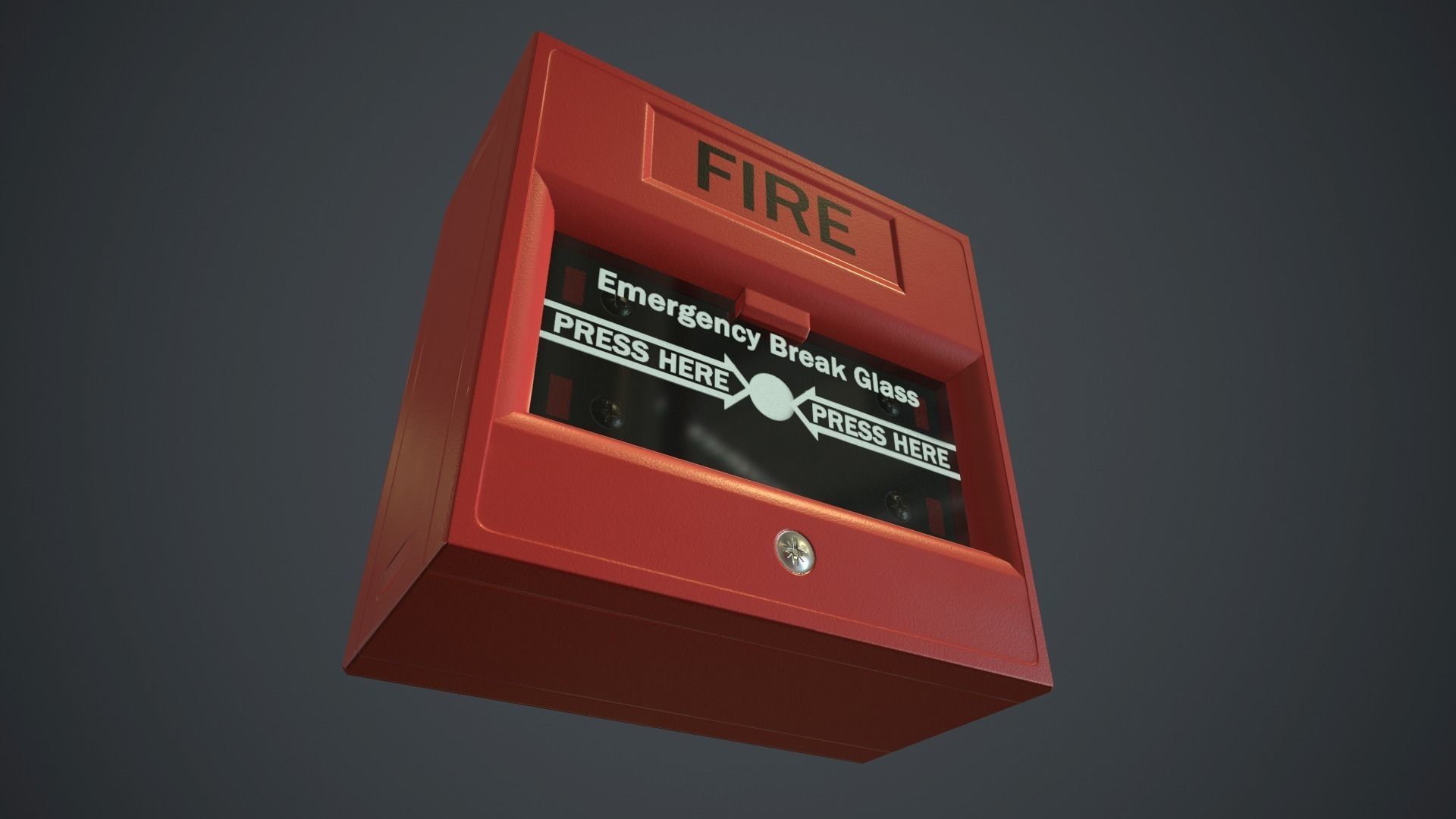 Fire Alarm Button PBR Game Ready Low-poly 3D model_11