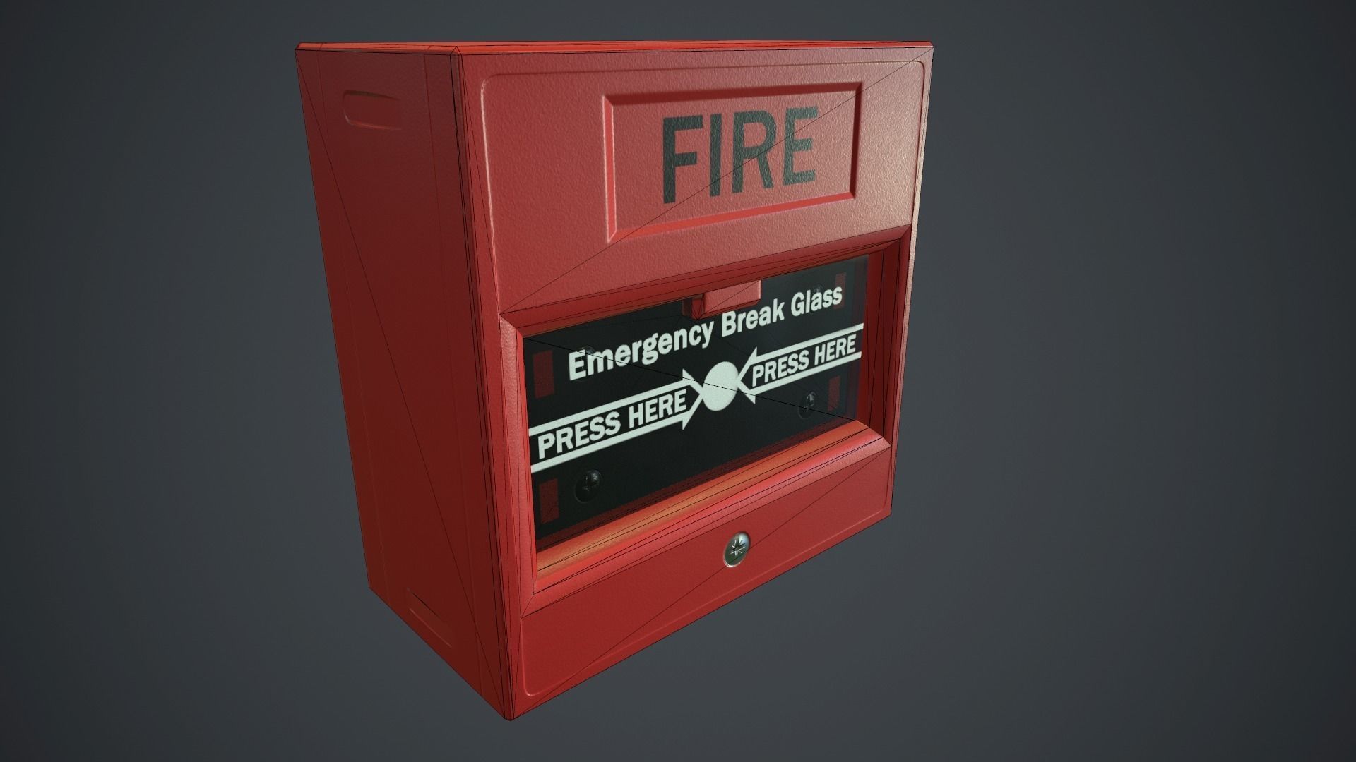 Fire Alarm Button PBR Game Ready Low-poly 3D model_12
