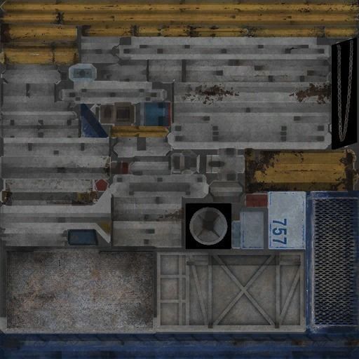 machinery stairs moveable large 3D model_1