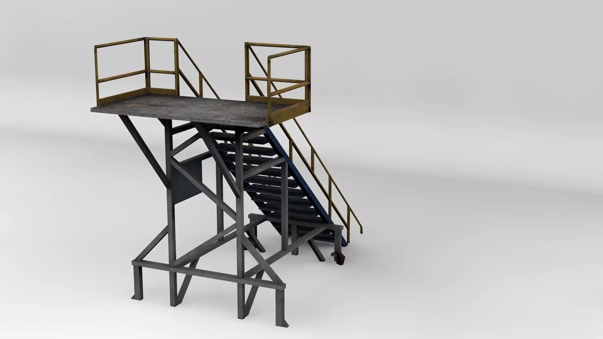 machinery stairs moveable large 3D model_0