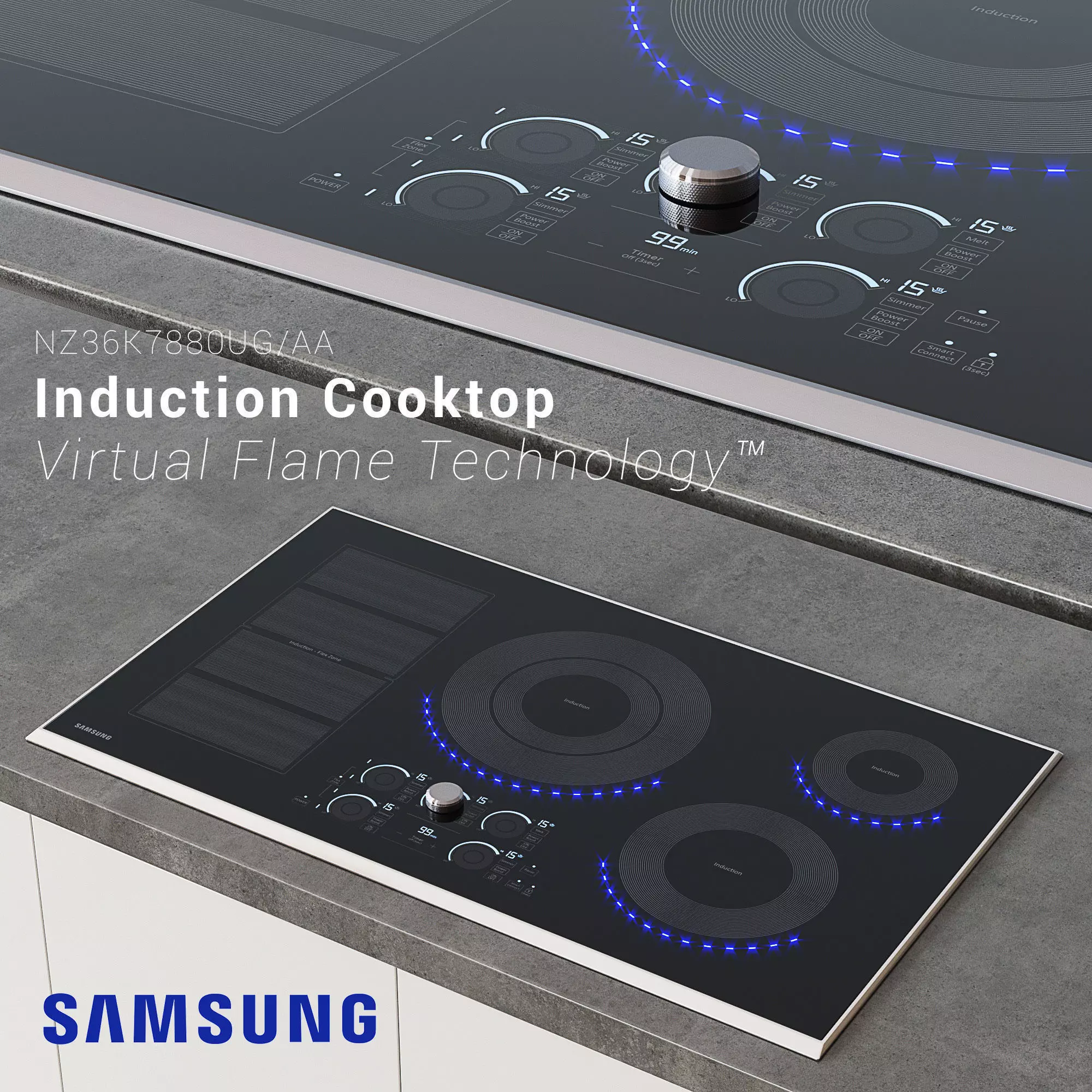Samsung Induction Cooktop  with Virtual Flame Technology 3D model_0