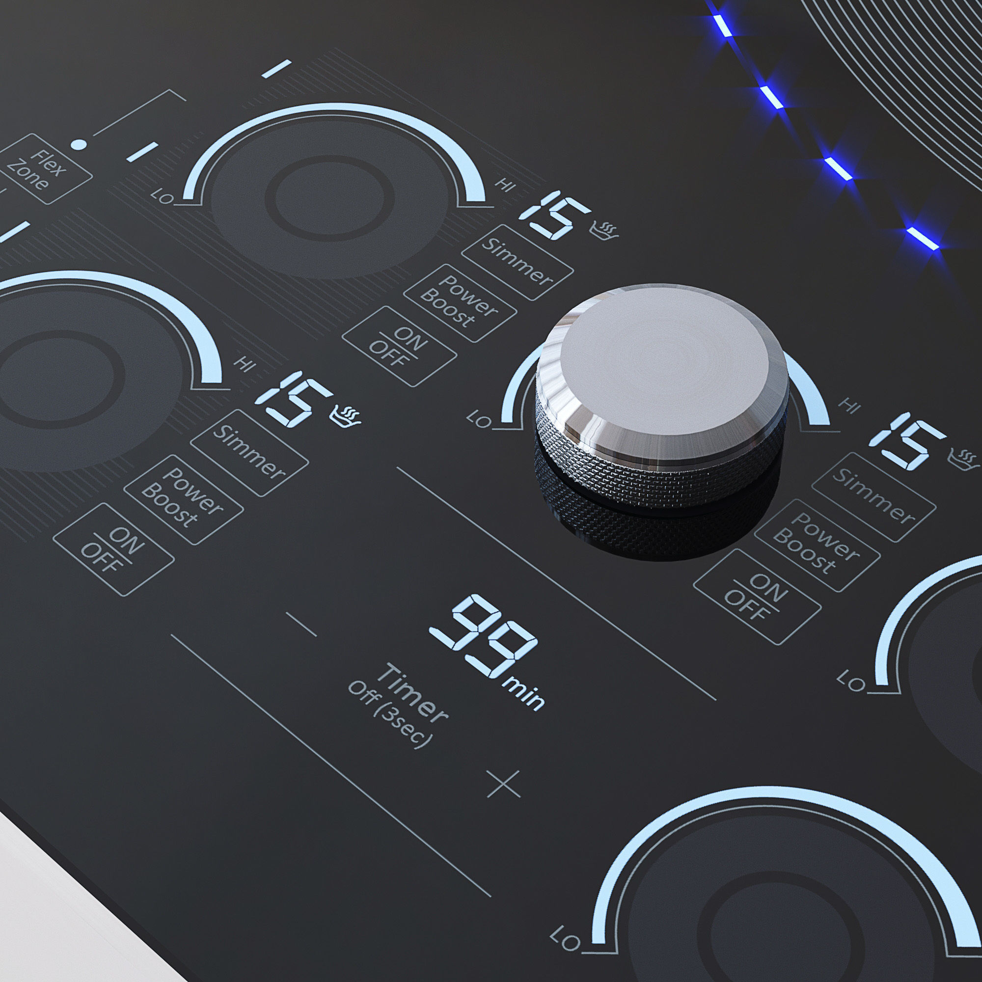 Samsung Induction Cooktop  with Virtual Flame Technology 3D model_1