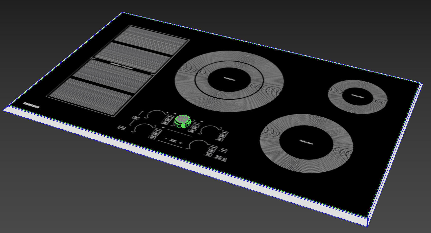 Samsung Induction Cooktop  with Virtual Flame Technology 3D model_5
