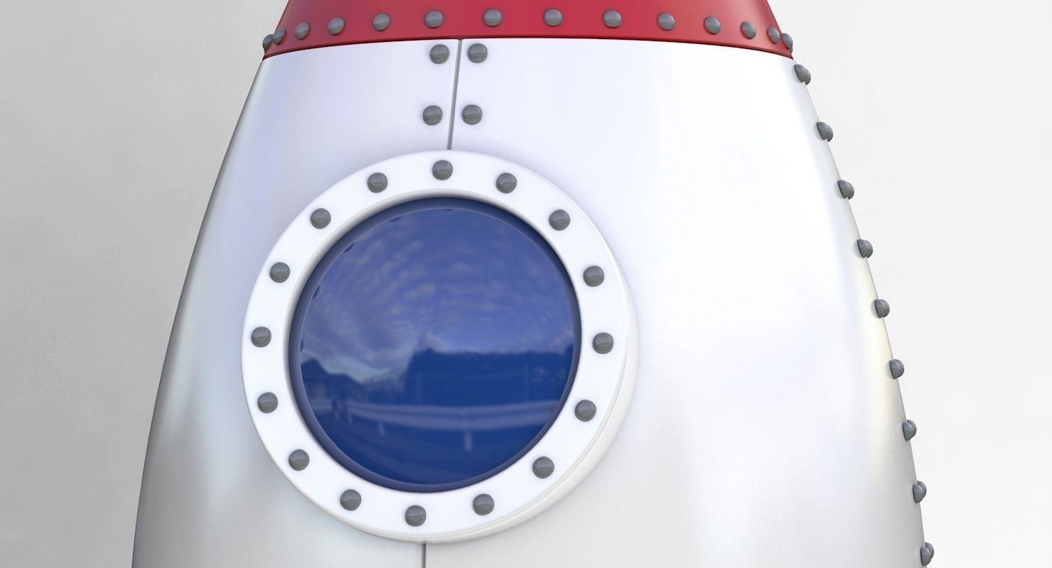 Cartoon Rocket Ship V1 Low-poly 3D model_10