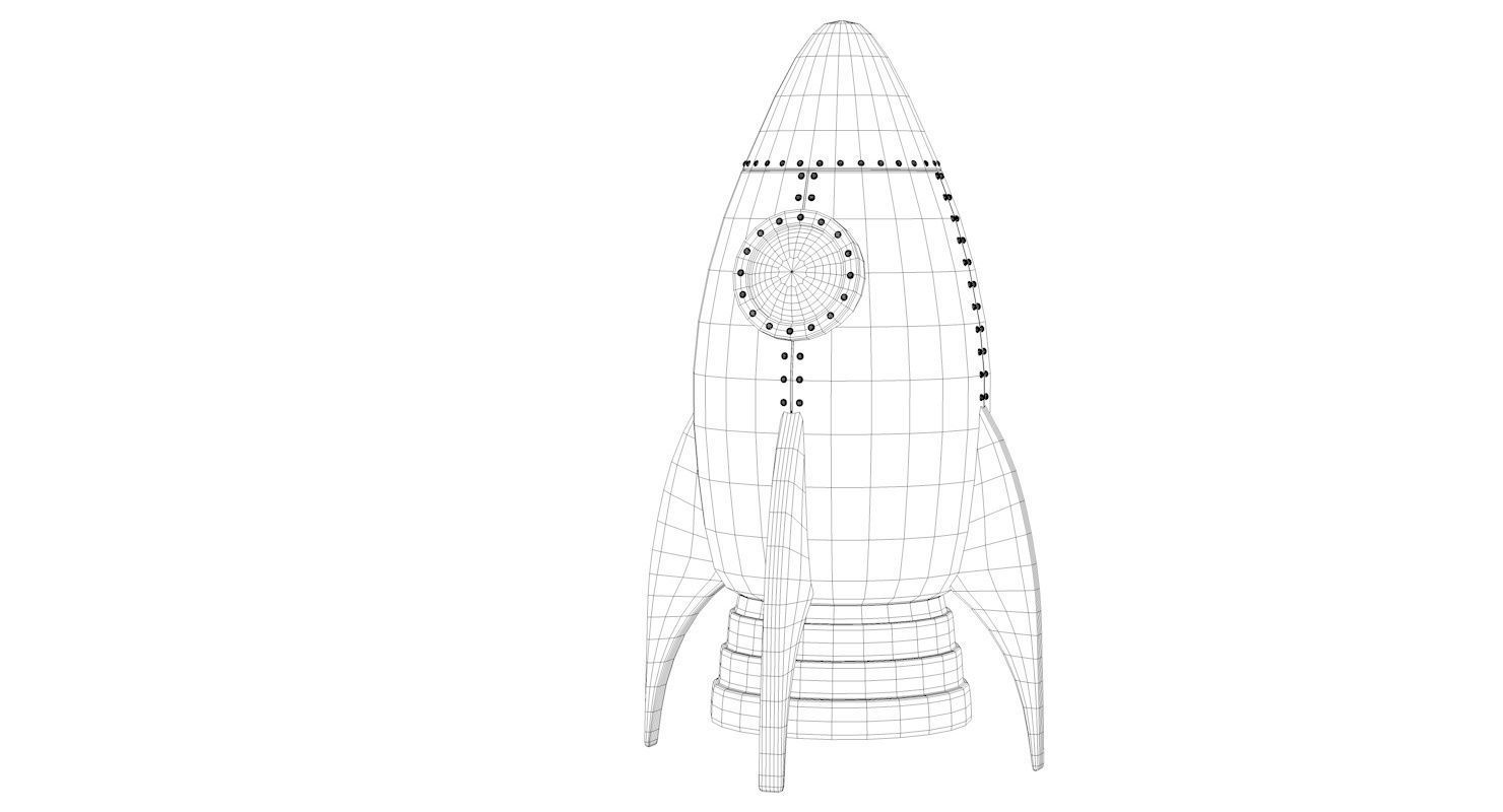 Cartoon Rocket Ship V1 Low-poly 3D model_13