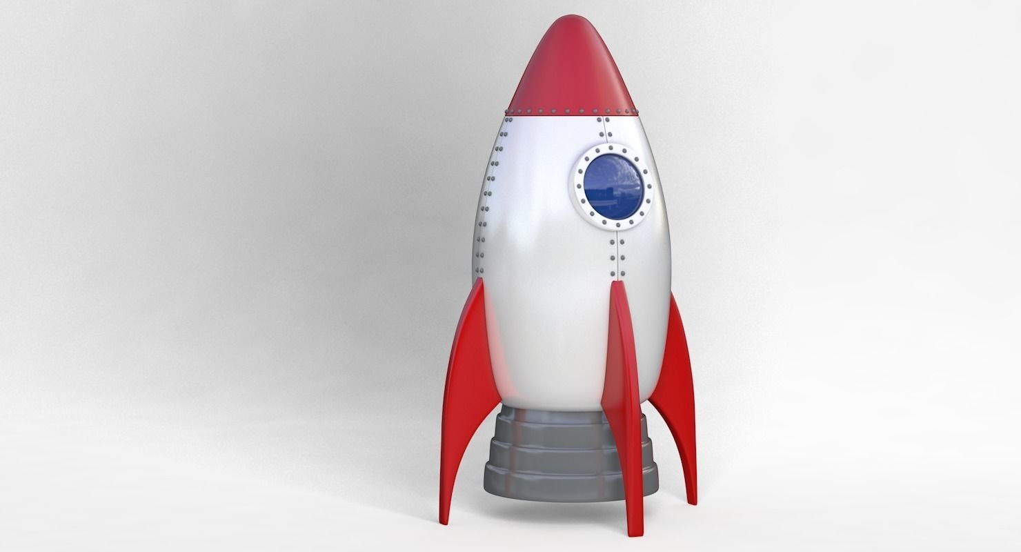 Cartoon Rocket Ship V1 Low-poly 3D model_8