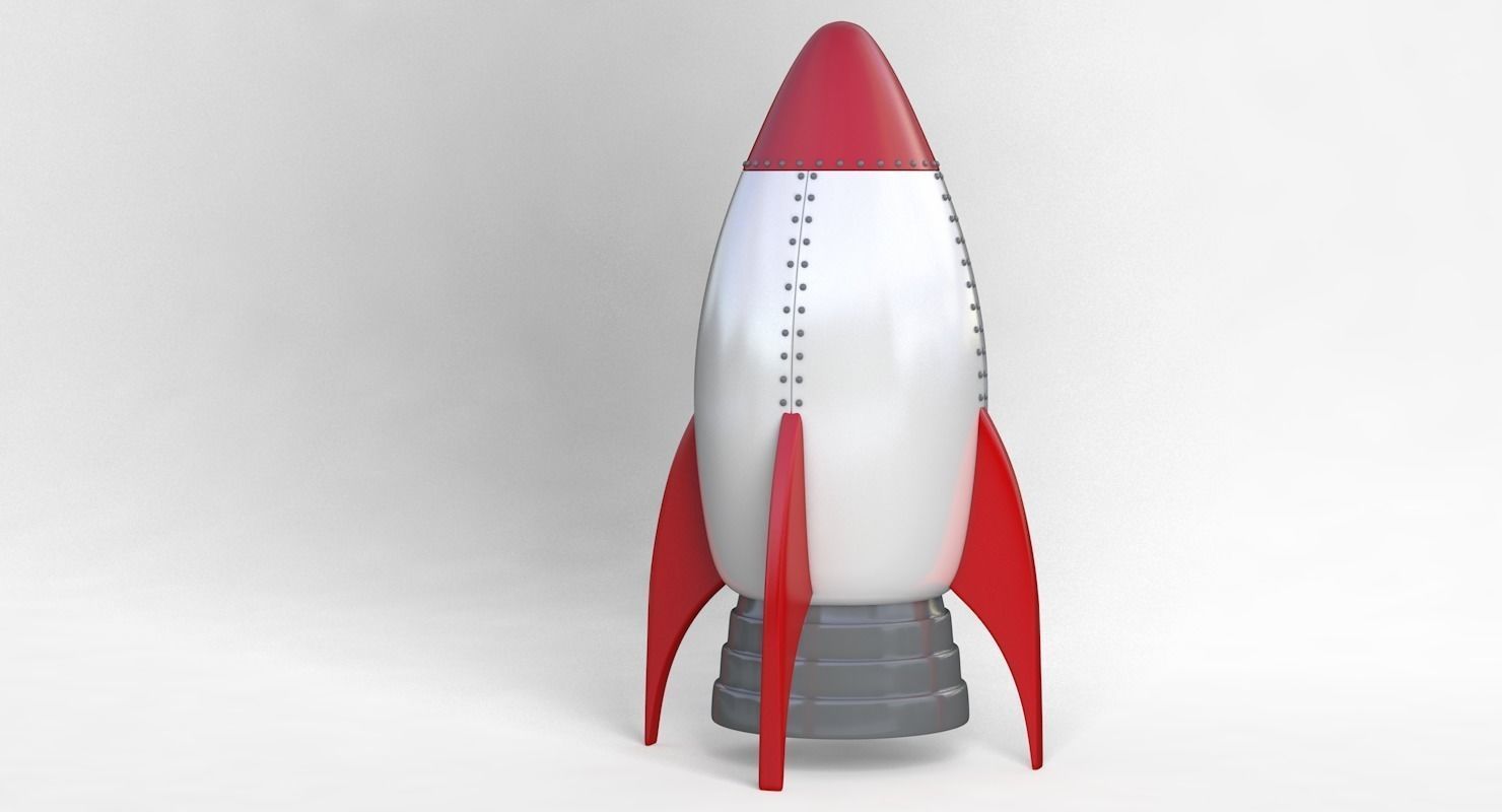 Cartoon Rocket Ship V1 Low-poly 3D model_5