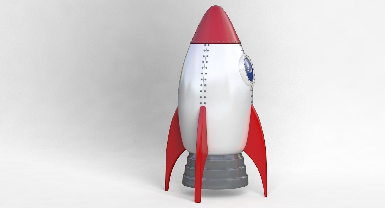 Cartoon Rocket Ship V1 Low-poly 3D model_7