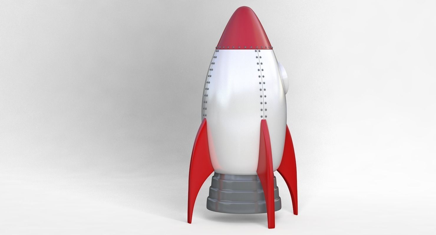 Cartoon Rocket Ship V1 Low-poly 3D model_6