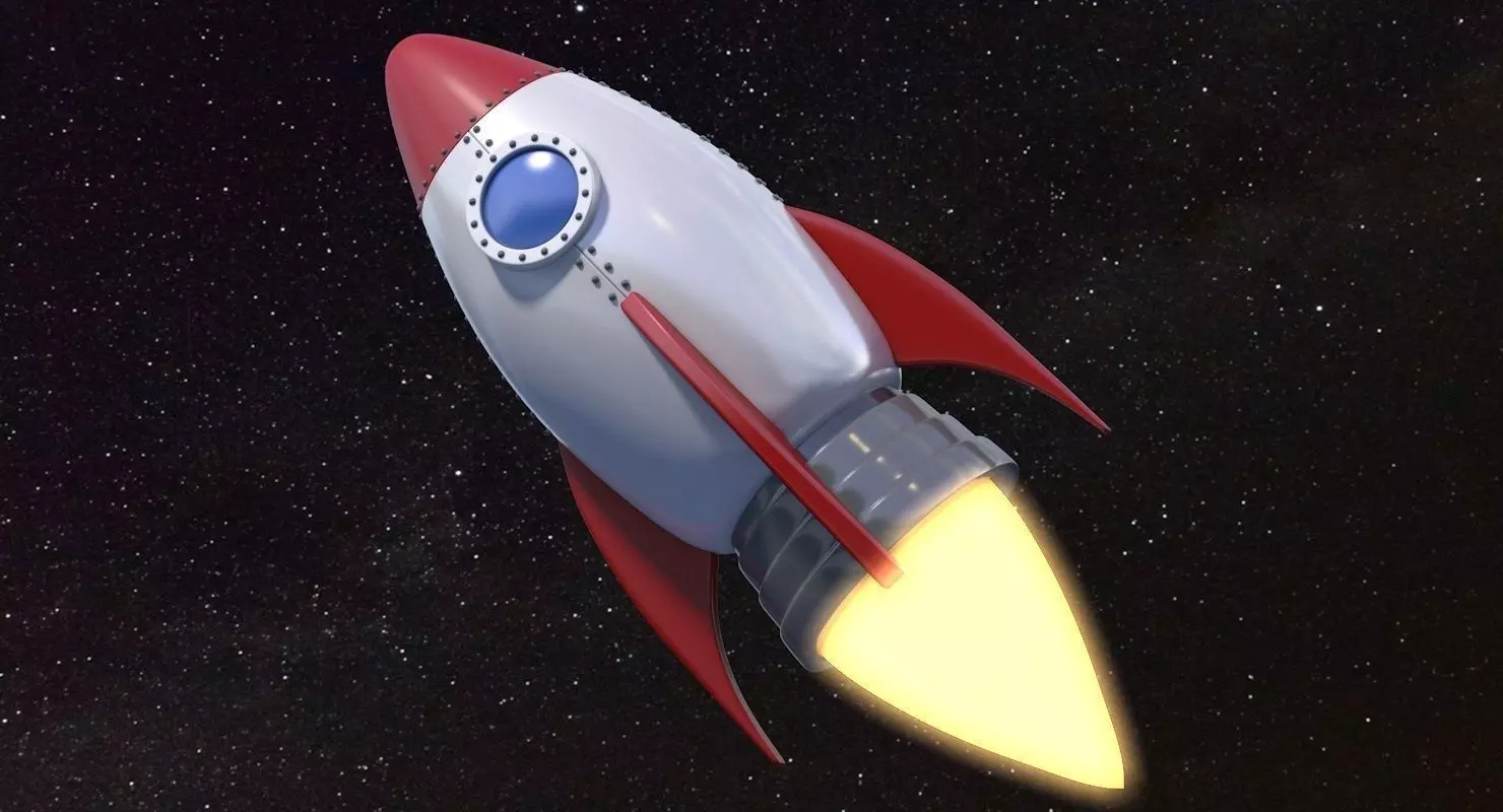 Cartoon Rocket Ship V1 Low-poly 3D model_0