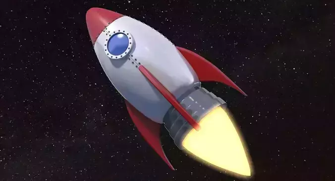 Cartoon Rocket Ship V1 Low-poly 3D model