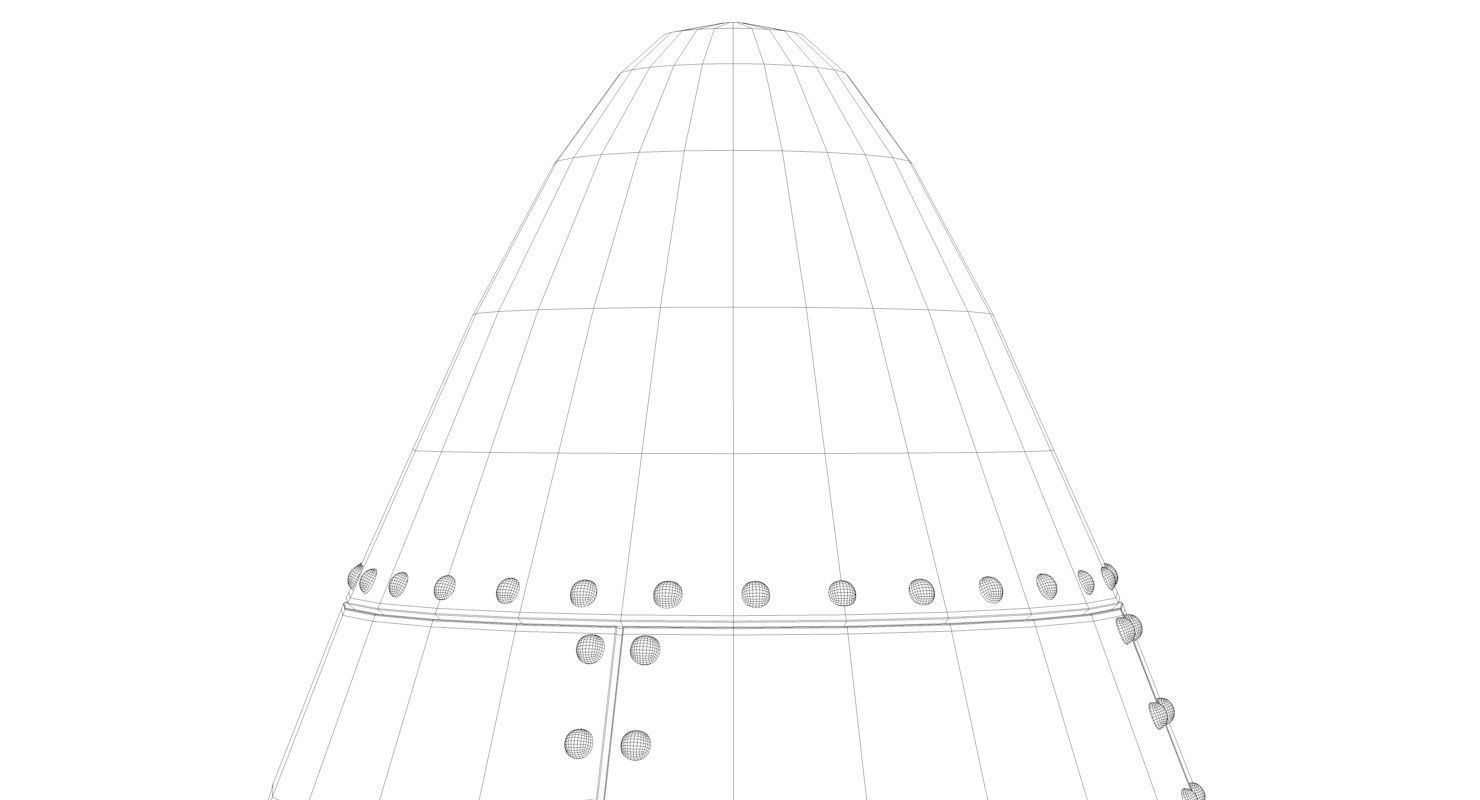 Cartoon Rocket Ship V1 Low-poly 3D model_14