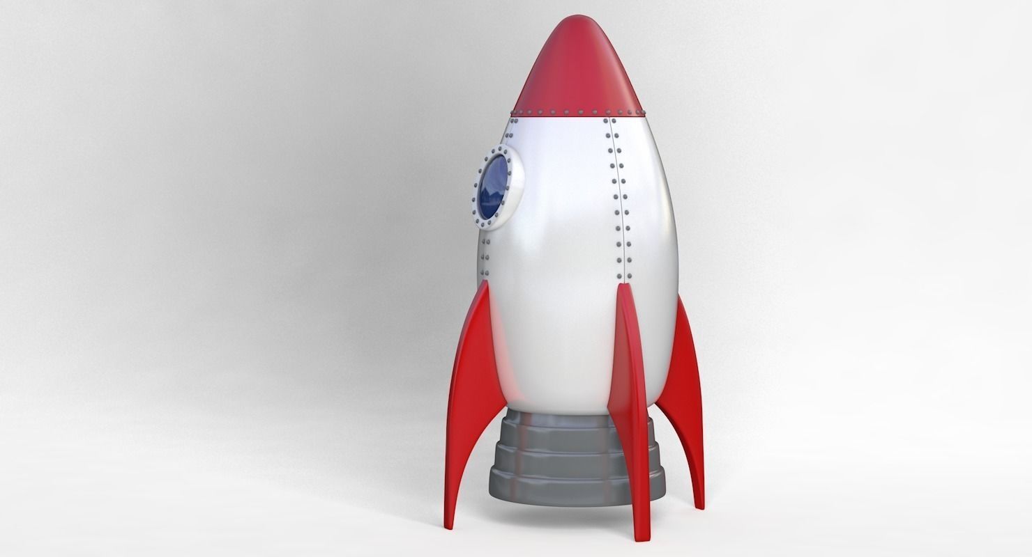 Cartoon Rocket Ship V1 Low-poly 3D model_2