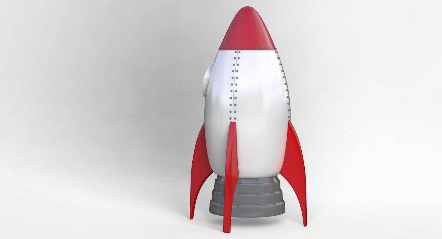 Cartoon Rocket Ship V1 Low-poly 3D model_3