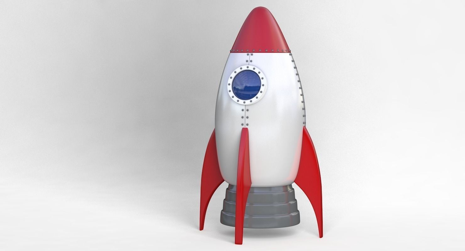 Cartoon Rocket Ship V1 Low-poly 3D model_1