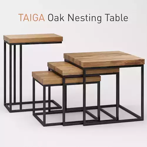 Taiga Oak Nesting Table 3D model