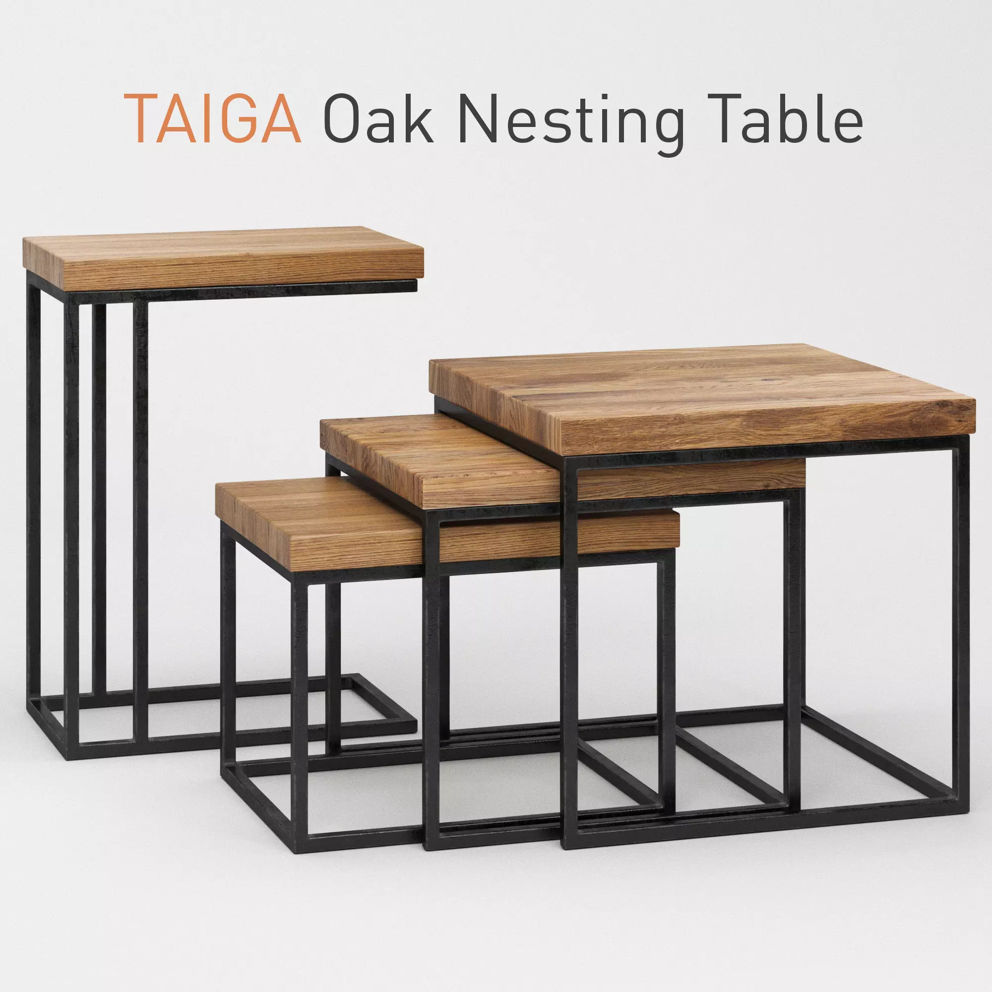 Taiga Oak Nesting Table 3D model