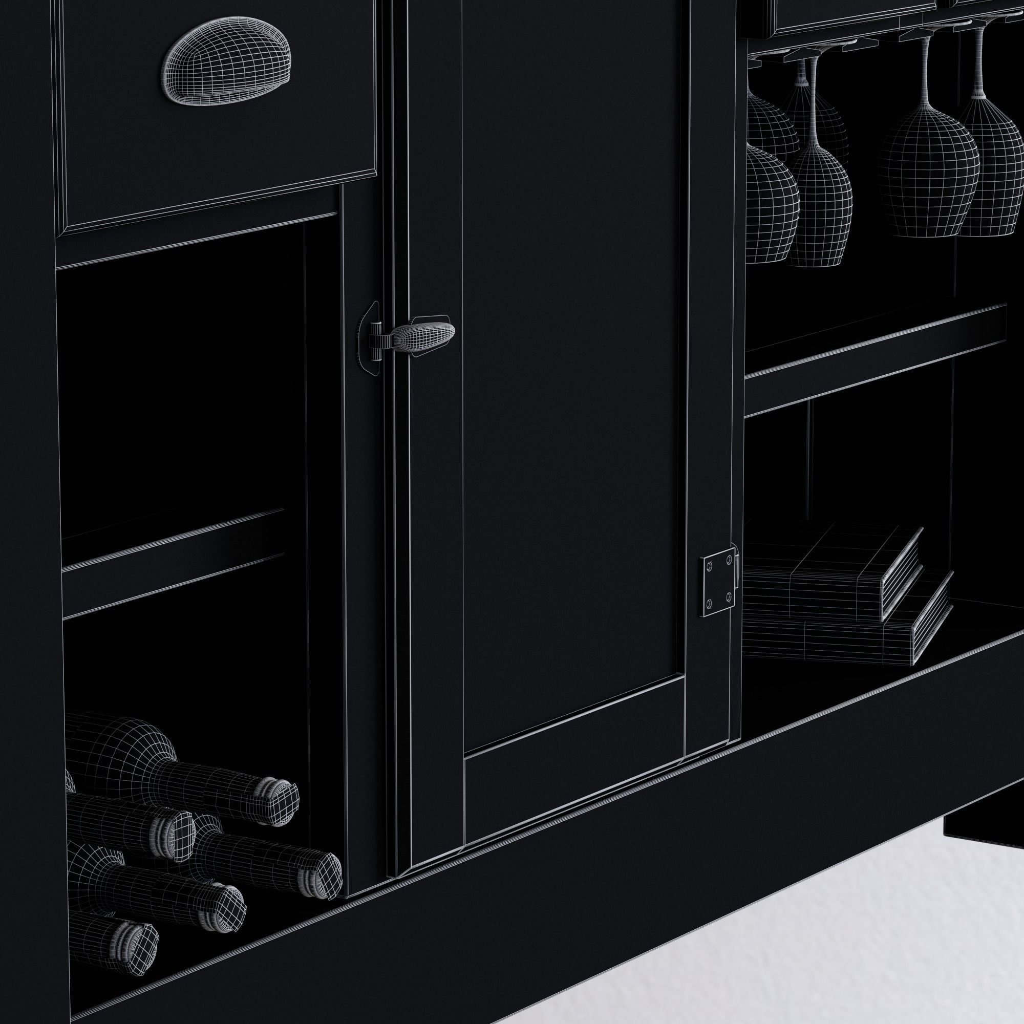 Pottery Barn RUSTIC ULTIMATE BAR 3D model_7