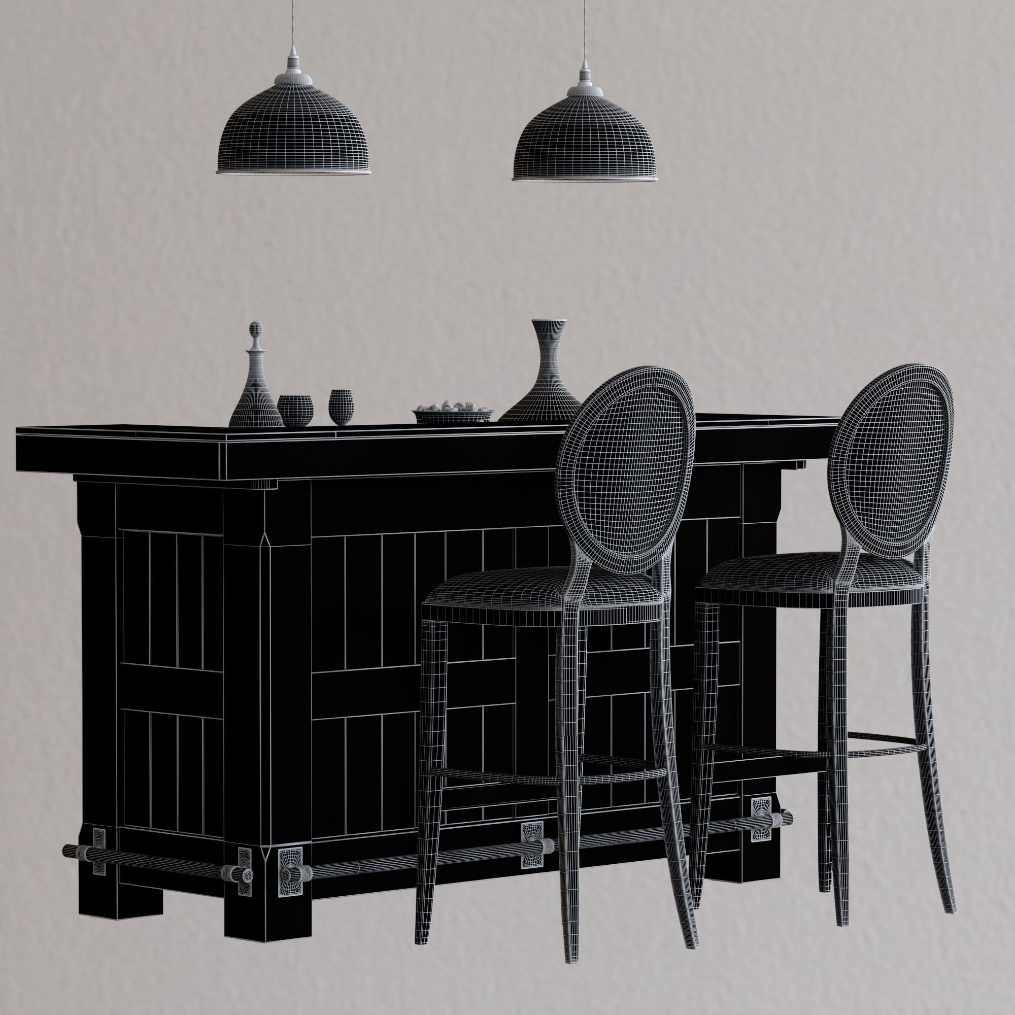 Pottery Barn RUSTIC ULTIMATE BAR 3D model_5