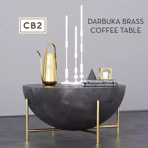 CB2 Darbuka brass coffee table