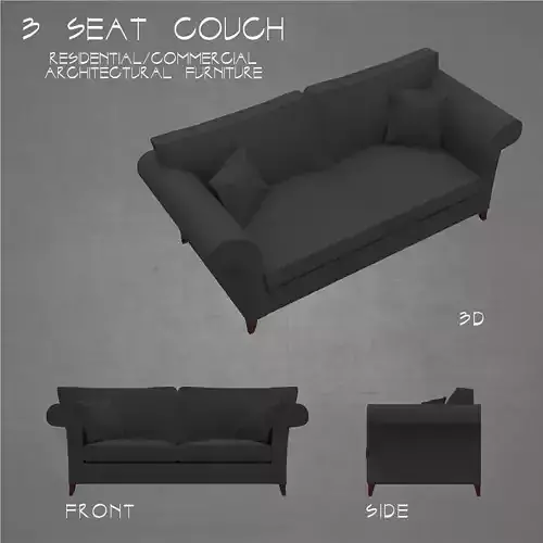 Couch sofa 3 seat architectural furniture 