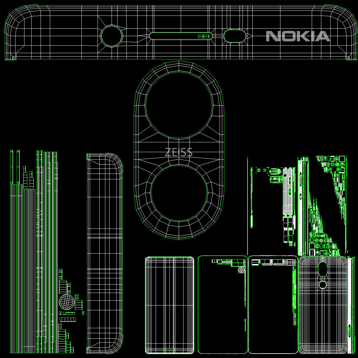 Nokia 7 Black And White 3D model_4
