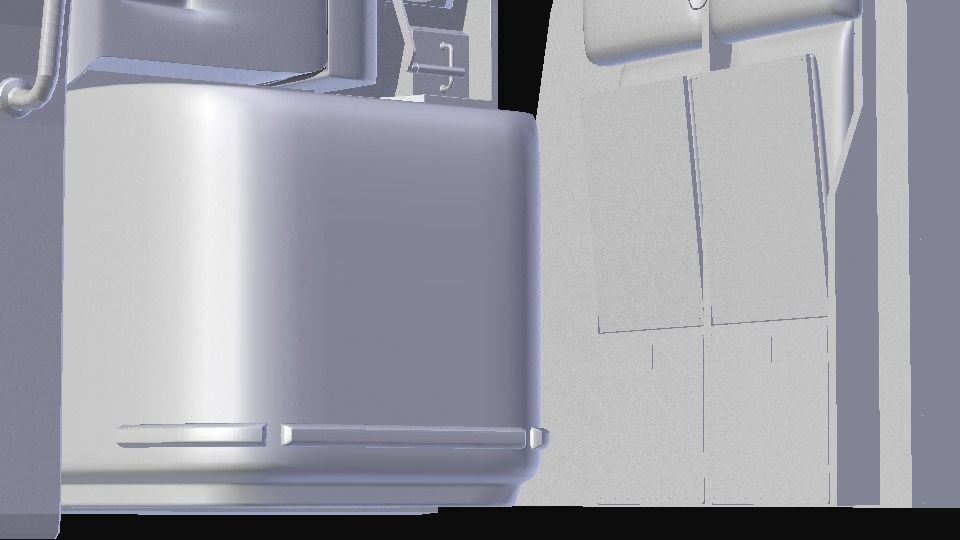 INTERIOR - Cabin Door Planes Low-poly 3D model_10