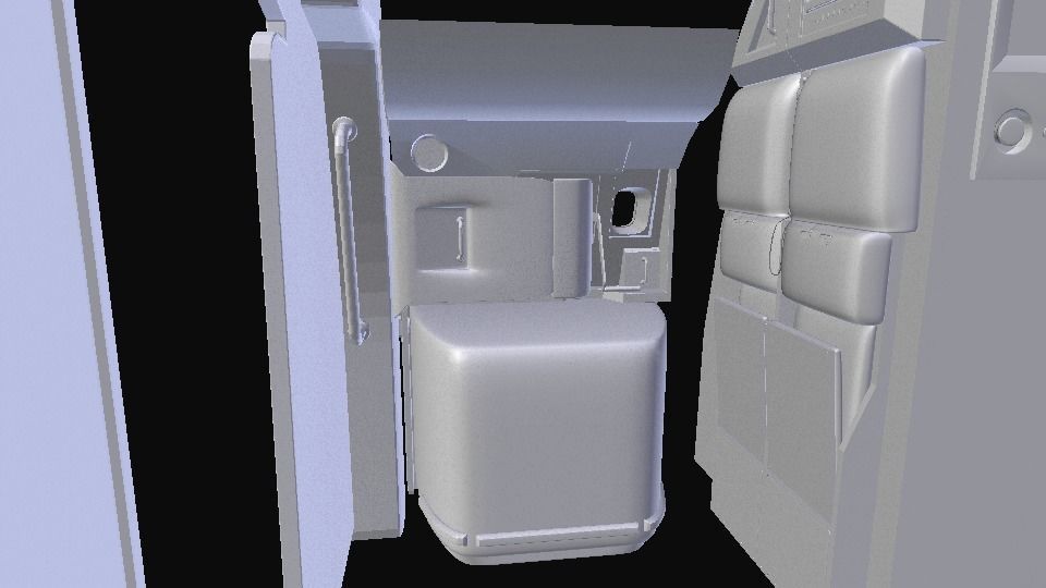 INTERIOR - Cabin Door Planes Low-poly 3D model_8