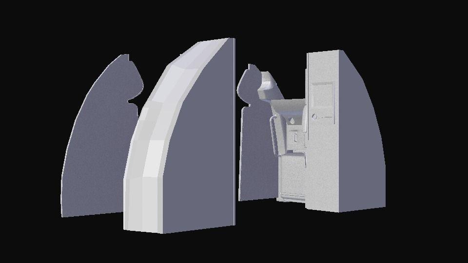 INTERIOR - Cabin Door Planes Low-poly 3D model_1