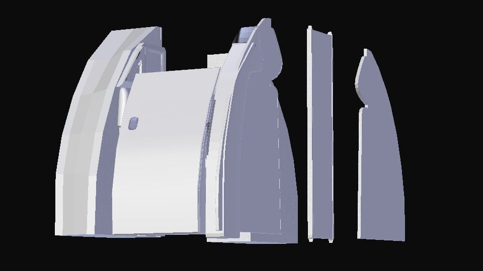 INTERIOR - Cabin Door Planes Low-poly 3D model_9