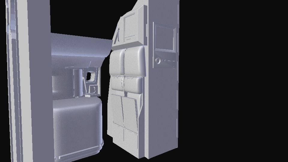 INTERIOR - Cabin Door Planes Low-poly 3D model_5