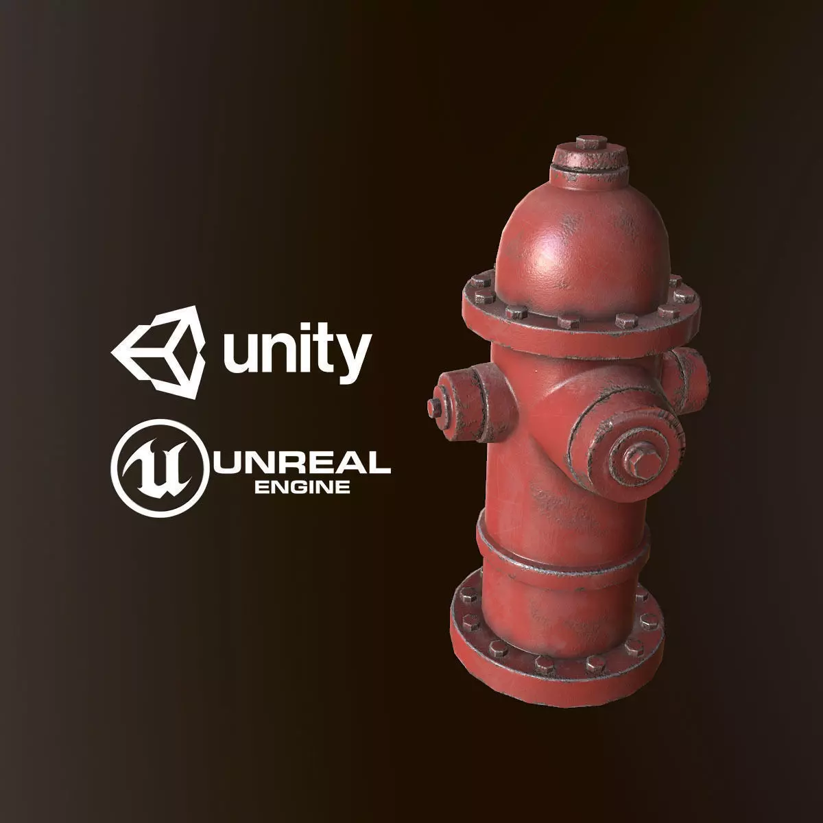 Fire Hydrant - PBR Game Ready Low-poly 3D model_0