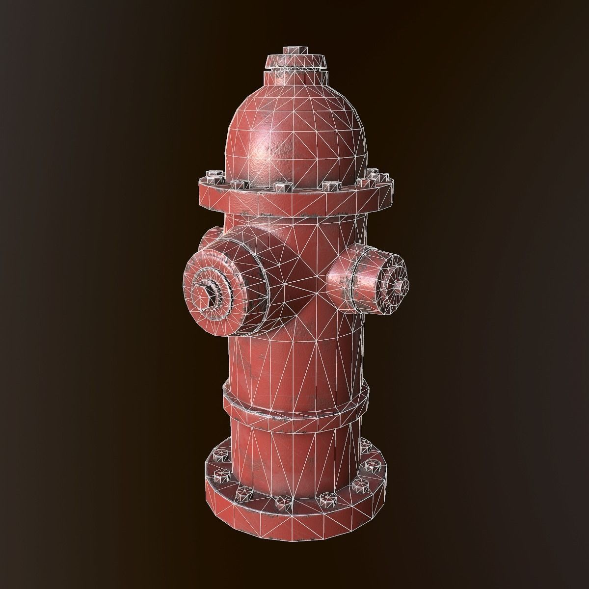 Fire Hydrant - PBR Game Ready Low-poly 3D model_9