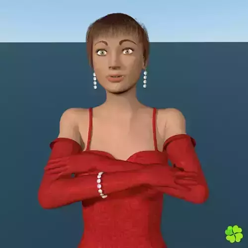 Female character low poly  Ada evening Low-poly 3D model