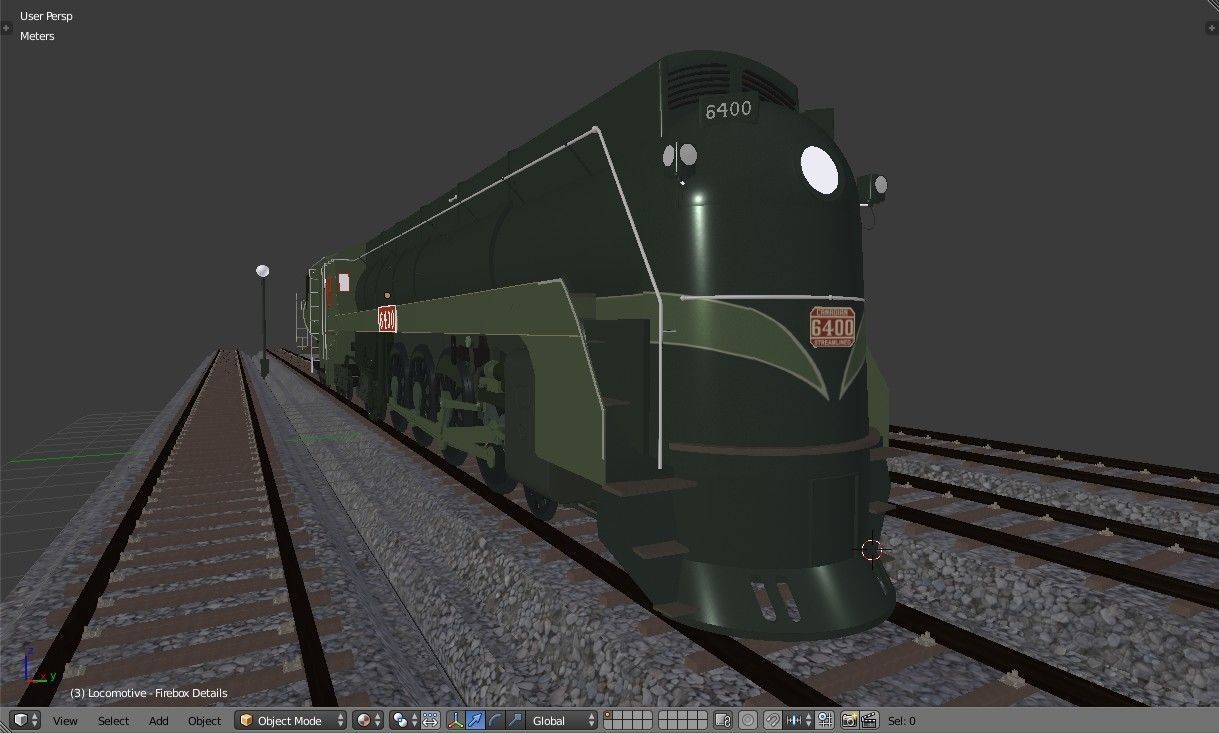 Streamlined Steam Locomotive and Tender - Vintage Train 3D model | CGTrader