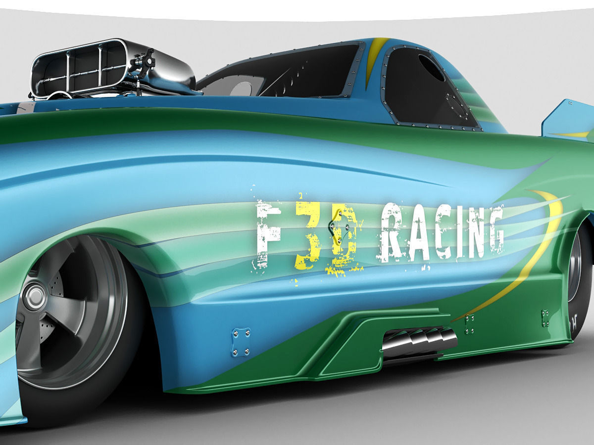 Dragster NHRA FunnyCar 3D model_16