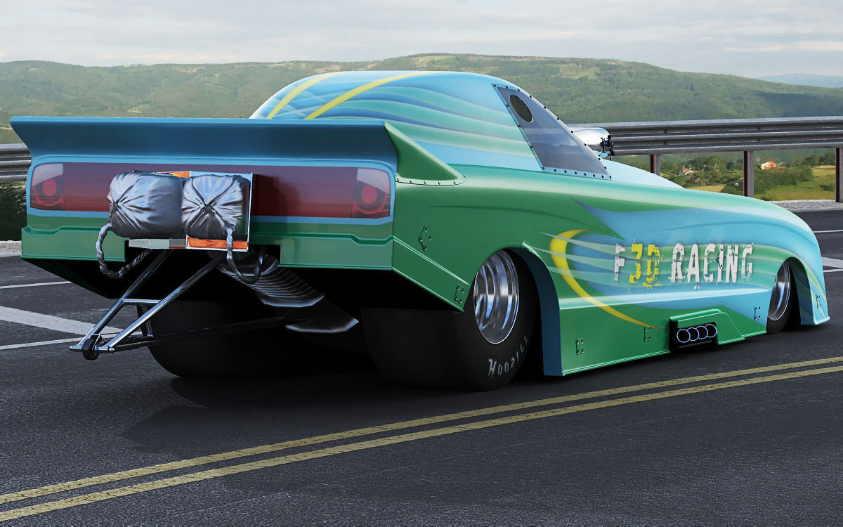 Dragster NHRA FunnyCar 3D model_19