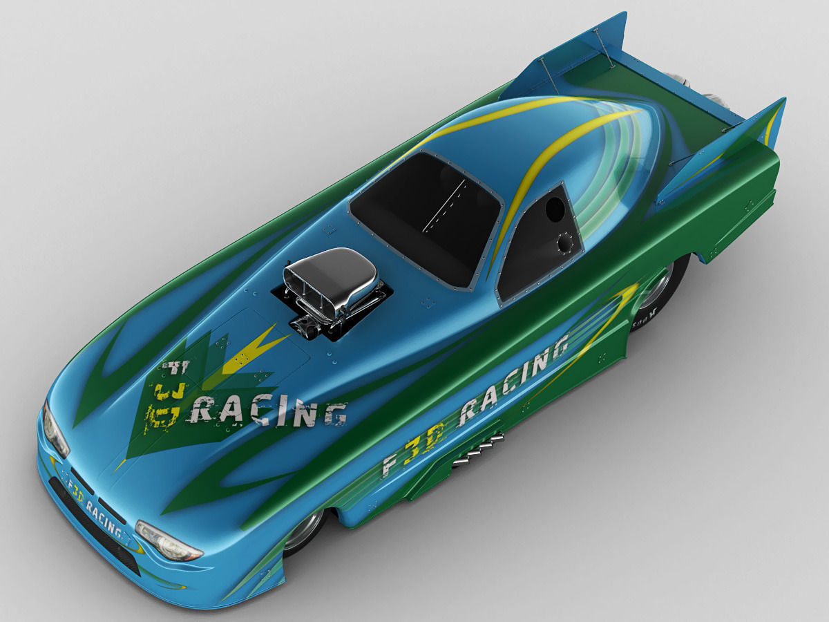 Dragster NHRA FunnyCar 3D model_11