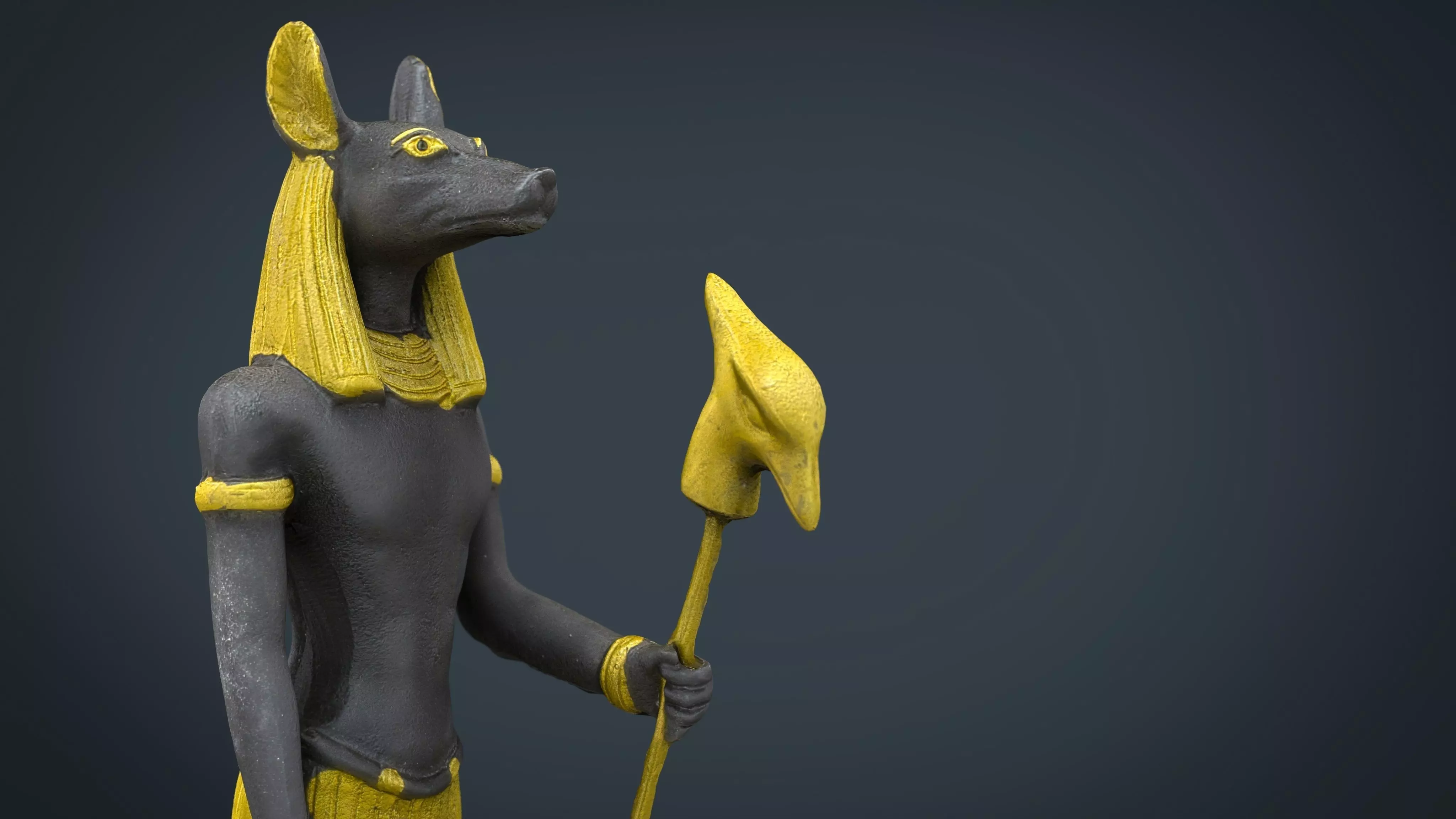 ANUBIS egyptian statue of person Low-poly 3D model