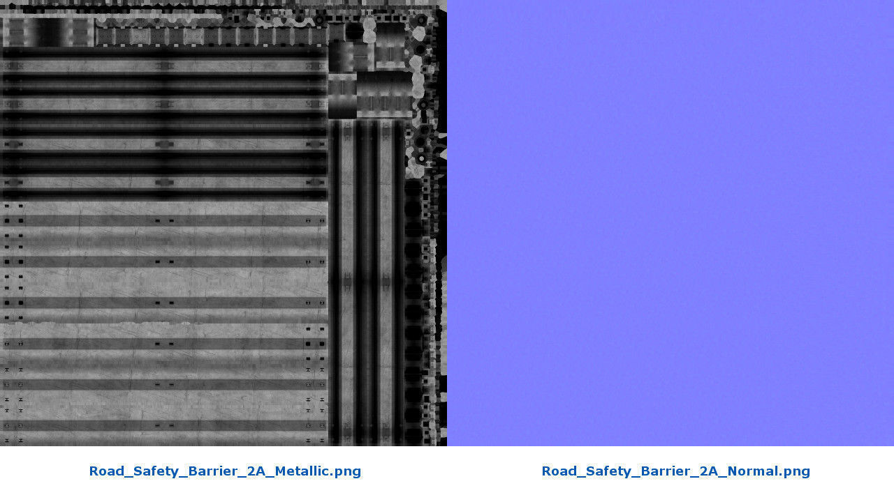 Road Safety Barrier 2A Low-poly 3D model_8