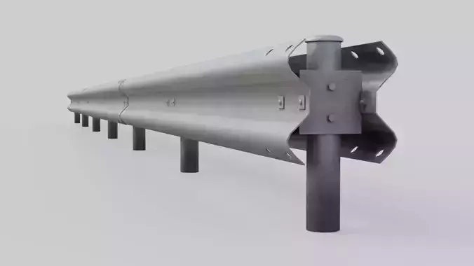 Road Safety Barrier 2A Low-poly 3D model